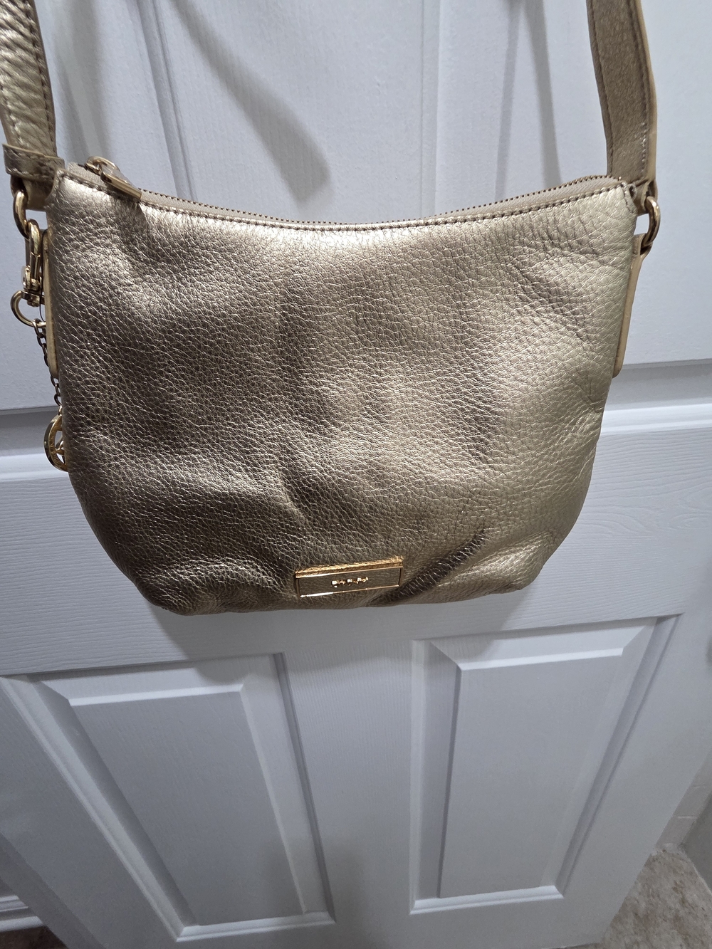 DKNY Gold Leather Crossbody Bag